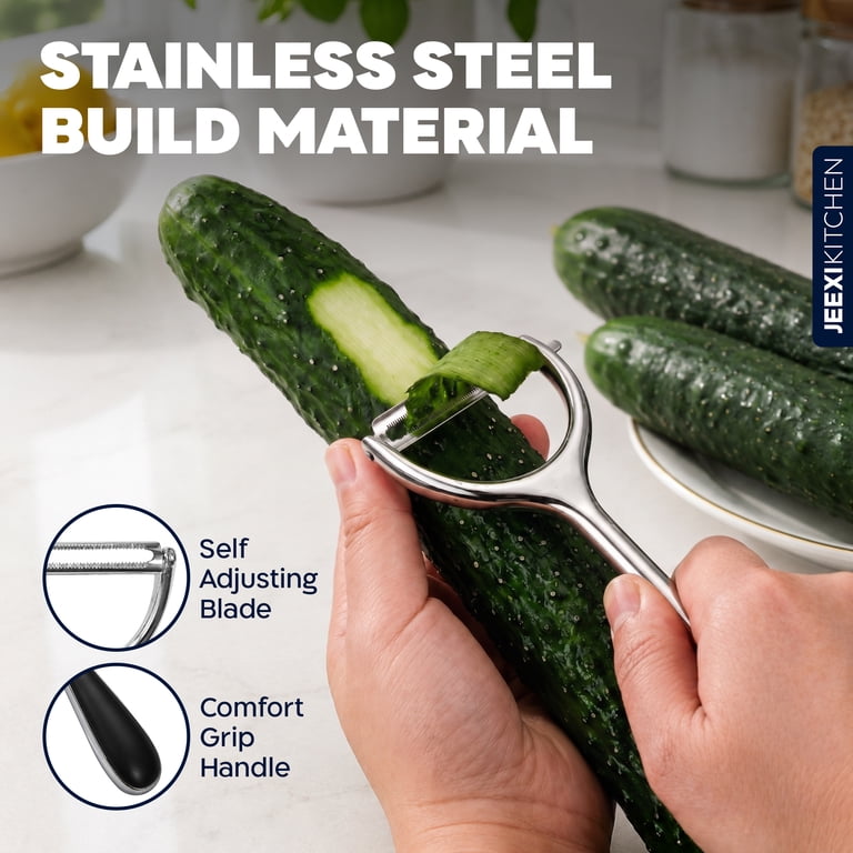 JEEXI Vegetable Peelers 2-Pack, Stainless Steel photo 6