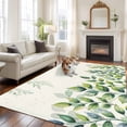 thumbnail image 3 of Rectangle Area Rug 5x8ft,Country Watercolor Plant Leaves Washable Carpet Non-Slip Runner Accent Rugs Indoor Floor Mat for Bedroom Living Room Decor,Farm Green Botanical, 3 of 9