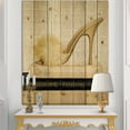 thumbnail image 2 of Designart 'Gold Glam and Fashion High Heels II' Posh & Luxe Print on Natural Pine Wood, 2 of 3