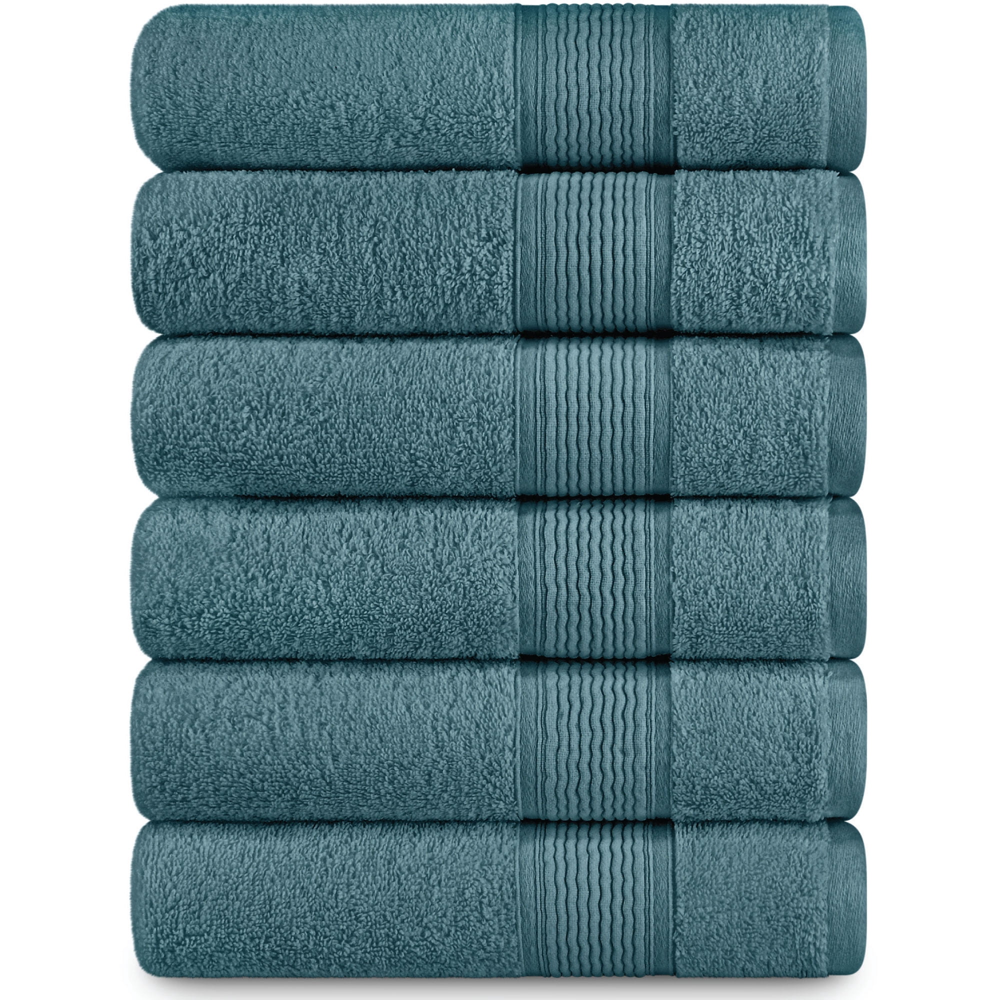 Adobella 6 Premium Turkish Bath Collection Hand Towels, 100 Combed