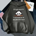 thumbnail image 2 of MPWEGNP Oversized Sweatshirt for Women Hoodie Teen Girls Cute Panda Letter Graphic Drawstring Hooded Sweatshirts I'Ll Get Over It Comfort Hoodies Cat Weekend Dark Gray 3XL, 2 of 3