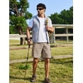 thumbnail image 3 of COOFANDY Mens Premium Twill Cotton Cargo Shorts Casual Stretch Drawstring Work Short Elastic Waist Chino Shorts, 3 of 6