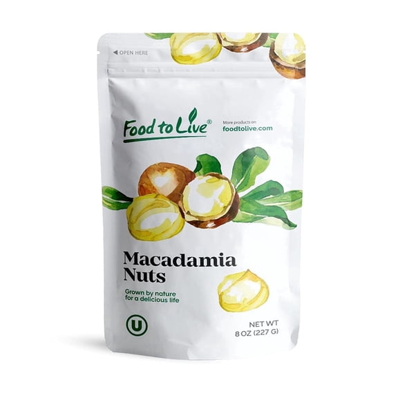 Dry Roasted Macadamia Nuts, 0.5 Pounds - Vegan - by Food to Live