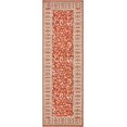 thumbnail image 1 of Unique Loom Collection Botanique Sculpté Frontière Transitionnel Tapis de Coureur Flatweave Intérieur et Extérieur, 2' x 6', Rouille Rouge/beige, 1 of 2