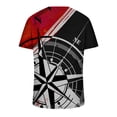 thumbnail image 6 of Herrnalise Independence Day Summer Shirts for Men Men's Cotton Shirt Short Sleeve Hippie Casual Beach T Shirts Compass printed V Neck Shirt for men, 6 of 7