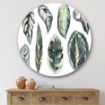 thumbnail image 2 of Designart 'Tropical Calathea Leaves On White' Bohemian & Eclectic Circle Metal Wall Art 29x29 - Disc of 29, 2 of 5