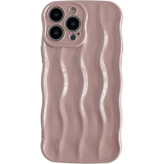 for iPhone 13 Pro Max Case,Water Ripple Pattern Curly Wave Frame Soft Compatible with iPhone Case (Pink,iPhone 13 Pro Max)