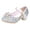 Silver, variant on BOBOGOJP Girls Dress Shoes Mary Jane Wedding Flower Bridesmaids Heels Glitter Princess Shoes for Kids Toddler (Pink,4)