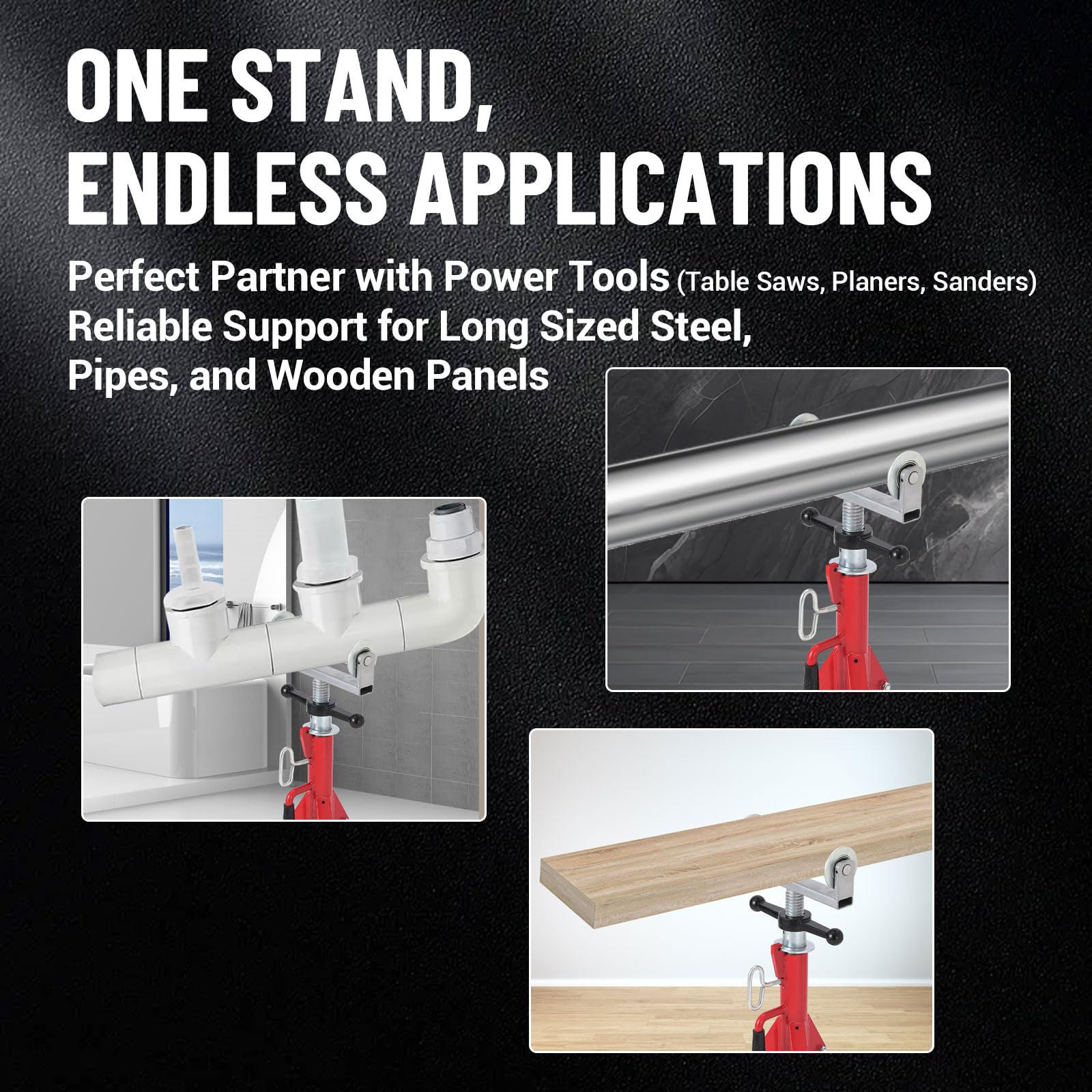 Heavy-Duty Pipe Stand,Adjustable Folding Pipe Jack Stand,Sturdy Construction 2500 Lbs Load Capacity |for Welding, Automotive, and Construction Projects