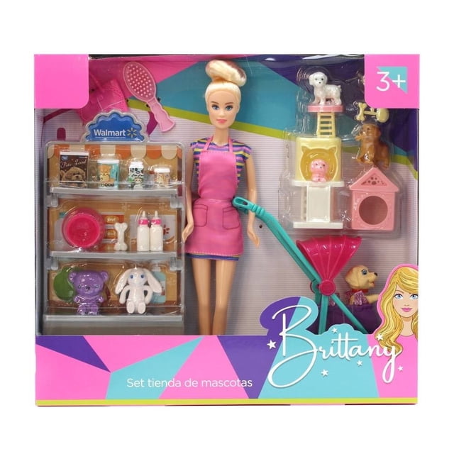 Muñeca Brittany con Accesorios de Cuidado de Mascotas 7 Piezas Multicolor