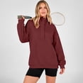 thumbnail image 5 of Resicozy Womens Oversized Sweatshirt Long Sleeve Henley Pullover Tops 2026 Spring Casual Button Loose Fit Sweatshirts Wine S, 5 of 6
