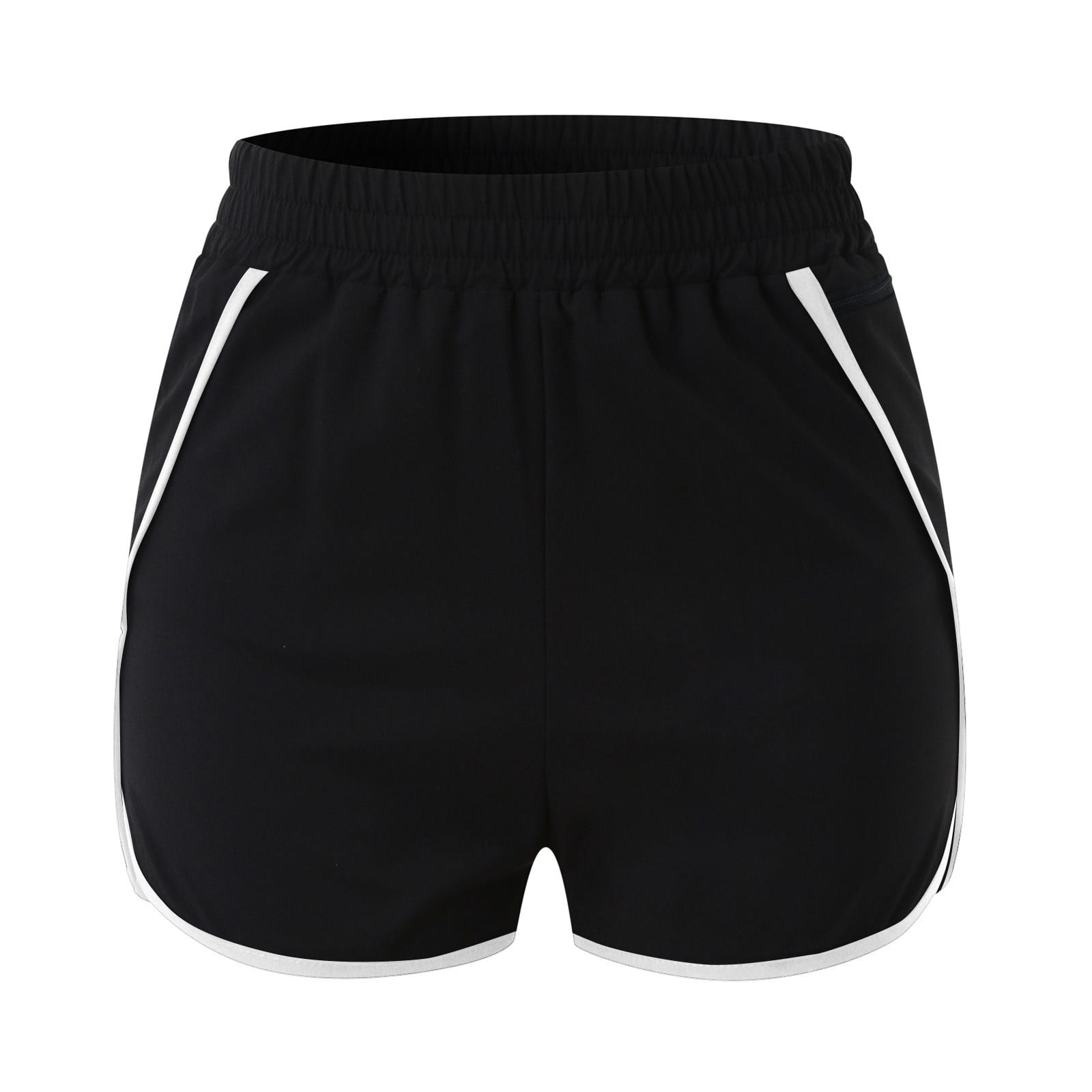 CAICJ98 Womens Shorts Women s Quick Dry Running Shorts High Waisted Lined Athletic Workout Shorts Drawstring Waist with Pockets Black L Walmart