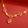 thumbnail image 5 of QQTDFG Valentine's Day Gift 24K Yellow Gold Plated Red Zircon Women's Pendant Necklace-default, 5 of 7