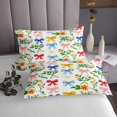 thumbnail image 3 of Erosebridal Rainbow Bowknot Coverlet Set Queen, Colorful Floral Flower Bedding Set for Girls 3 Pieces, 3 of 5
