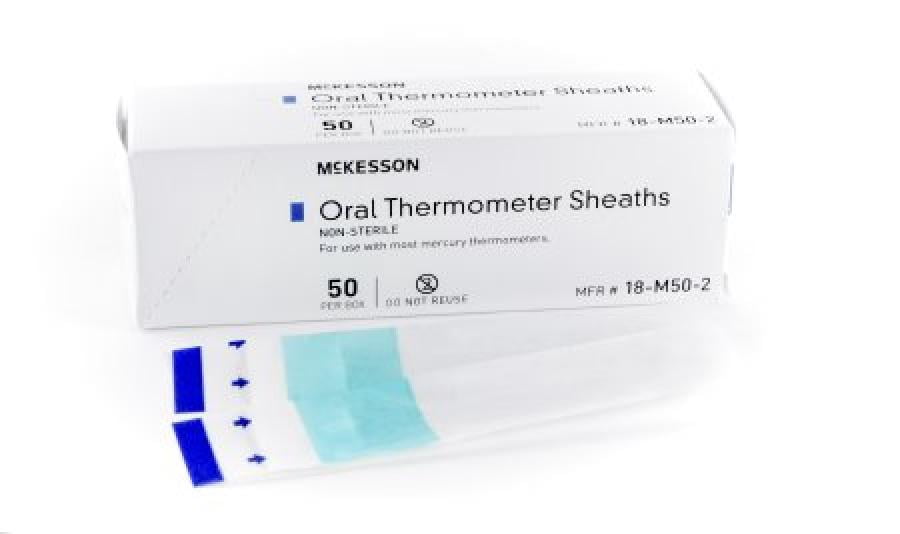 McKesson Mercury Oral Thermometer Sheath Film and Paper, Disposable, Non-Sterile, Latex-free, 50 Count