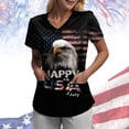 thumbnail image 2 of felwors Fourth of July Scrub Tops Women Scrubs for Women Patriotic Shirts V Neck Pattern Short Sleeve Nursing Top (Black, XXXL), 2 of 6