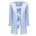 thumbnail image 4 of Women's Long Sleeve T-shirt Women 3/4 Sleeves Open Front Lightweight Cardigan,Blue Women's Long sleeve T-shirt XXL, 4 of 4