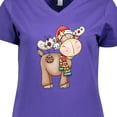 thumbnail image 4 of Inktastic Christmas Molly Moose Women's V-Neck T-Shirt, 4 of 5