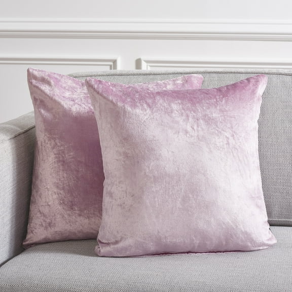SAFAVIEH Davina Solid Pillow, 22" x 22", Lavender, Set of 2