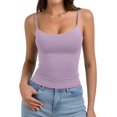 thumbnail image 3 of PINKMSTYLE Débardeurs Basiques pour Femmes à Encolure Dégagée Doublée Débardeurs Ajustables d'Été Sans Manches, 3 of 7