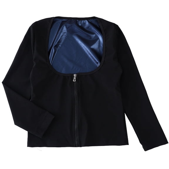 Pukitry Women Sauna Suit Zipper Closure Long Sleeve Weight Loss Slimming Body Shaper Workout Jacket