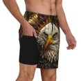 thumbnail image 2 of Balery Vintage Pattern Bald Eagle Bañador para hombre, shorts de playa de secado rápido con entrepierna y forro de compresión-X-Large, 2 of 6