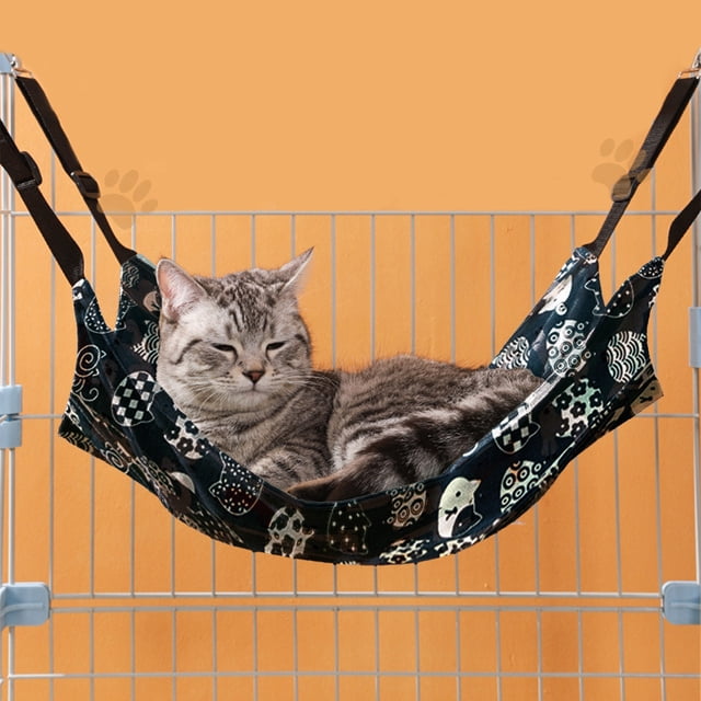 Eoozwa Lit pour Animal Suspendu Réversible, Sangles en Nylon Ajustables avec Crochets en Métal, Côtés en Polyester et Lin Doux pour Toutes les Saisons, Lavable à la Machine