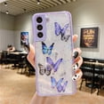 thumbnail image 3 of Compatible Galaxy S22 Plus Clear Butterfly Women Girls Flexible TPU Stars Sparkle Glitter Anti-Scratch Shockproof Protective Phone Cover for Galaxy S22 Plus, 3 of 6