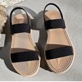 thumbnail image 4 of Sandals for Women 2025, Xunlbb Women's Large Size Retro Flat-bottomed Sandals Sandals With Elastic Or Feet.(Black,Size:36), 4 of 4