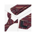 thumbnail image 3 of INSPIRE CHIC Men's Stripe Self-Tied Necktie Skinny Silk Slim 2.8'' for Graduation Wedding Party Uniforms One Size Plaid-2, 3 of 5