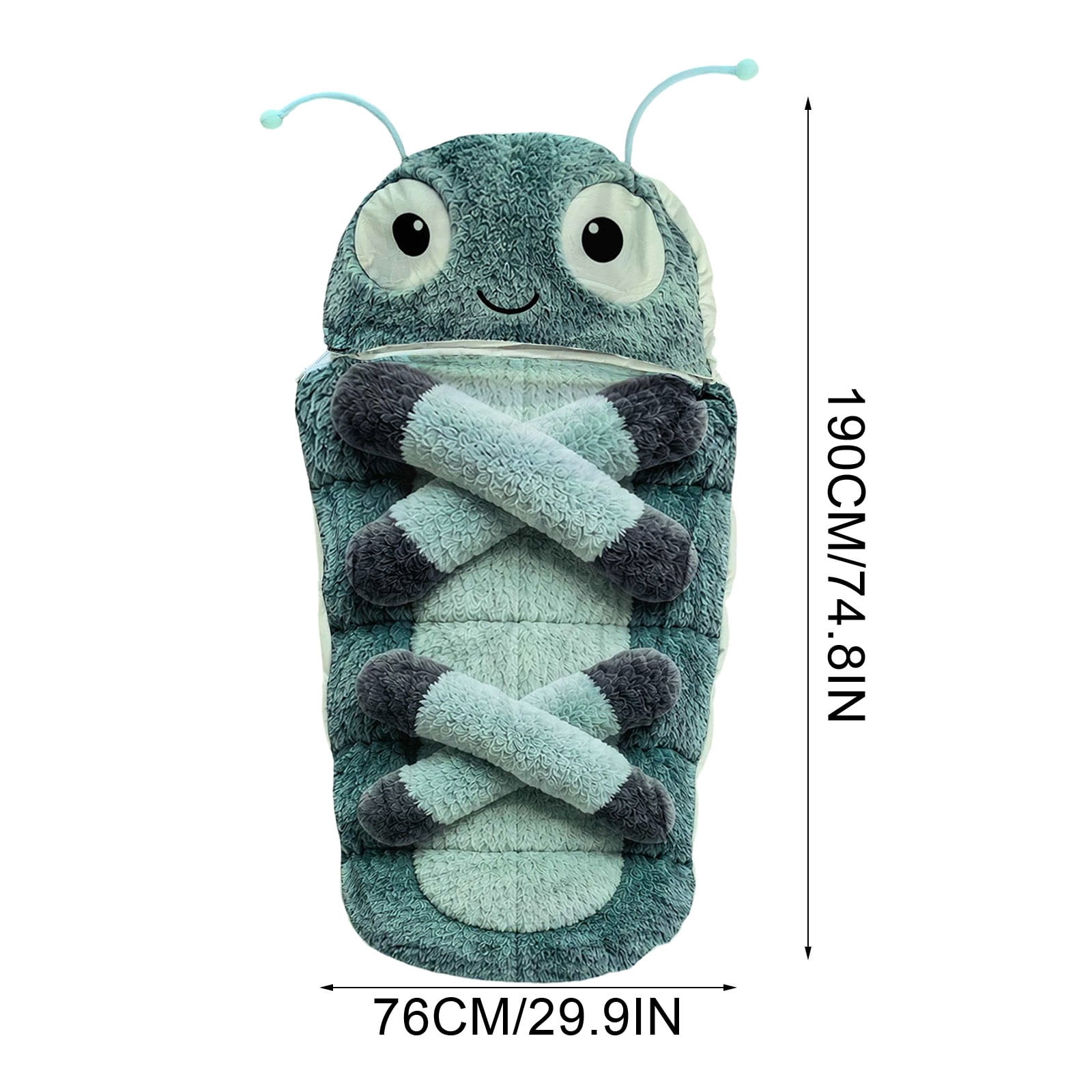 Hugging Caterpillar Sleeping Bags, 75 Inch Plush Cocoon Sleeping Bag with Adjustable Pull Cord for Adults, Indoor Nap Pod, Cozy Reading Nest with Full-Body Hug Feel(Multicolor)