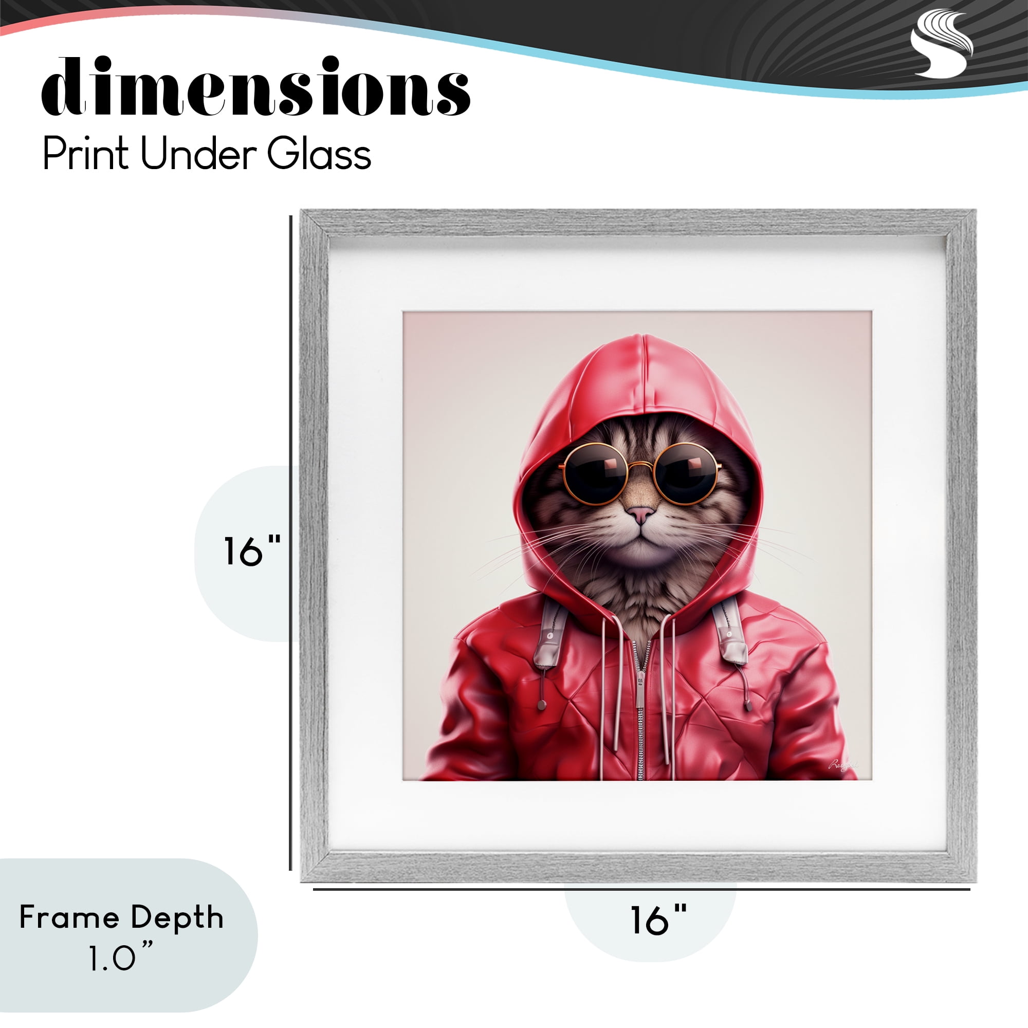 Stupell Industries Hipster Cat in Stylish Jacket Gray Framed Print Under Glass, design by Roozbeh
