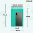 thumbnail image 2 of 4 x 8 Inch Bubble Mailers 50 Pack, Self-Seal Poly Padded Envelope, Waterproof Shipping Bags for Small Business, Teal, 2 of 7