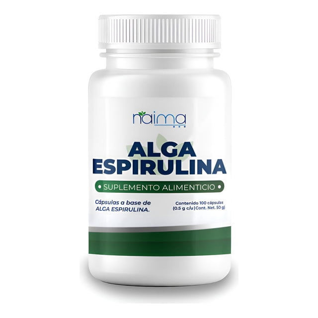 Alga Espirulina Orgánica 500 Mg - 100 Cápsulas Por Frasco Sin Sabor