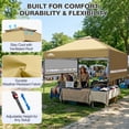 thumbnail image 6 of EAGLE PEAK 17 x 10 ft Pop up Gazebo Canopy Tent Outdoor Instant Canopy Shelter with Adjustable Dual Half Awnings (Beige), 6 of 11