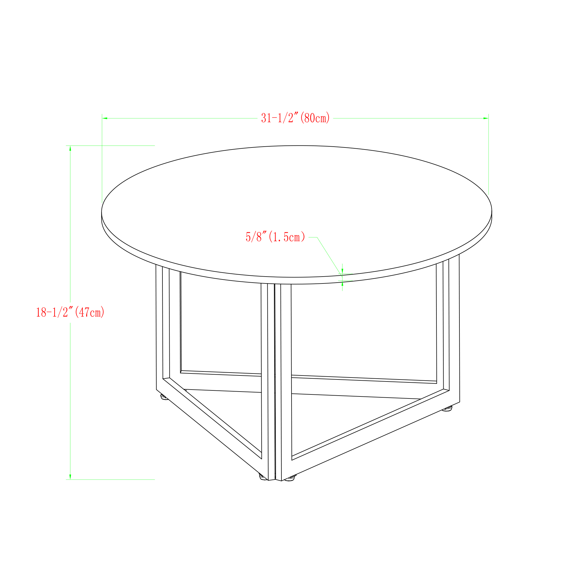 Manor Park Modern Round Coffee Table, Dark Walnut