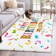 thumbnail image 2 of Happy Birthday Large Area Rugs for Bedroom Living Room, Soft Non Slip Carpet Bedside Rug, Colorful Words Rectangular Floor Cover Kitchen Accent Rug 2.7'x5' for Dining Room/Office, 2 of 9