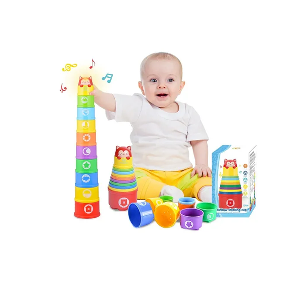 10 Pcs Tazas Apilables Juguete Montessori Educación Temprana Xtellar multicolor