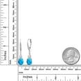 thumbnail image 2 of Gem Stone King 925 Sterling Silver Blue Opal and White Moissanite Dangle Earrings for Women with Lab Grown Diamond (1.61 Cttw, Oval Cabochon 9X7MM), 2 of 3