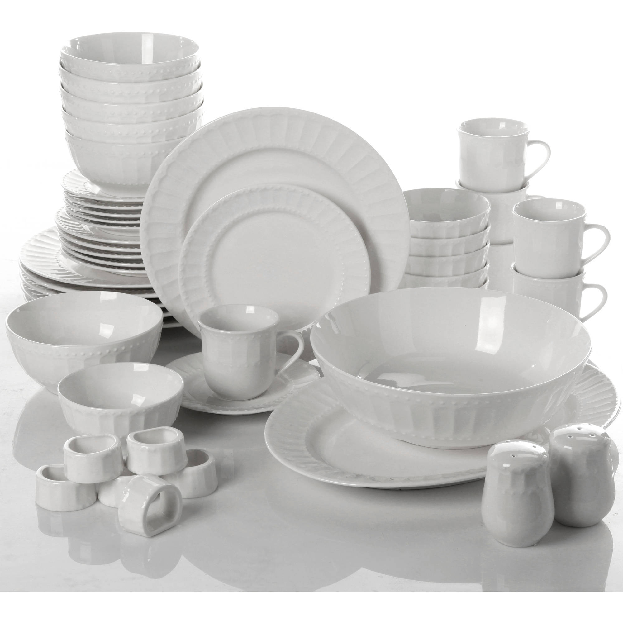  Gibson Home Regalia 46-Piece Dinnerware and Serve ware Set, Service for 6