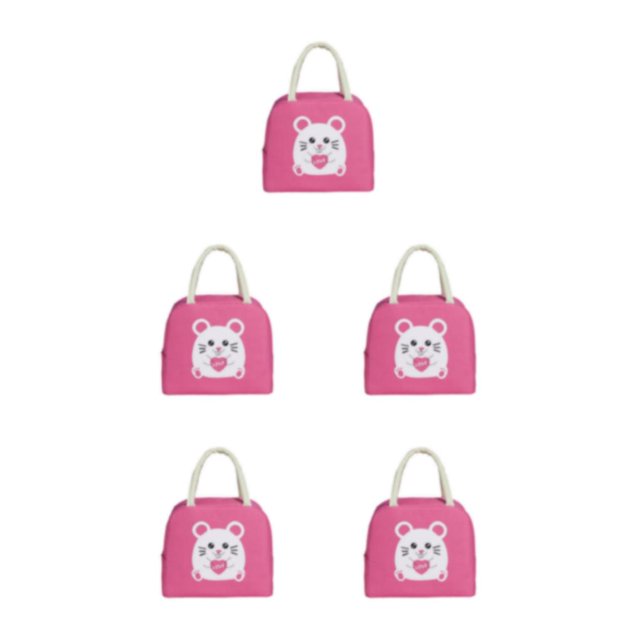 Transemion Stay Organized With Large Capacity For Home Or Office Large Capacity Design Lunch Bags For Women Bag Deep pink 1 5Set