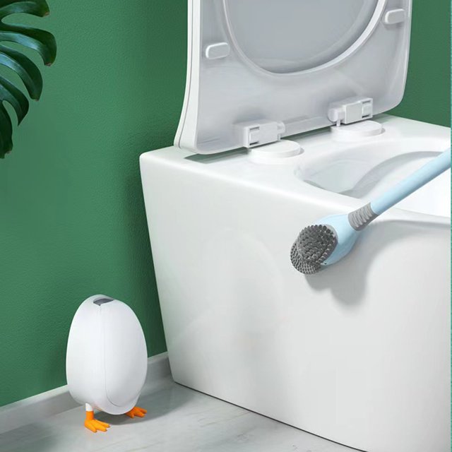 Cepillo de baño, cepillo de baño de silicona con forma de pato de dibujos animados, cepillo de limpieza para baño resistente y duradero