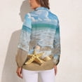thumbnail image 2 of Starfish Beach Long Sleeve Blouse Woman Streetwear Casual Shirts Summer Oversize Woman Streetwear Clothing Birthday Present, 2 of 7