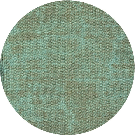 Ahgly Company Machine Washable Indoor Round Transitional Hazel Green Area Rugs, 4' Round