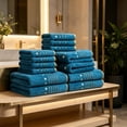 thumbnail image 6 of Btomtd Star Embroidered Bath Towels Set, Set of 8, 2 Bath Towels & 2 Hand Towels & 4 Square Towels, Soft & Absorbent, Blue, 6 of 6