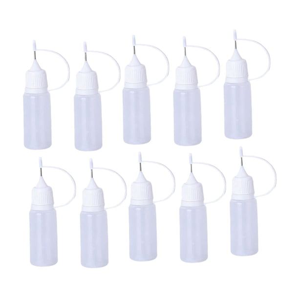 10 unidades de frascos exprimibles con boquilla de punta fina, frascos para rellenar con gotero de líquido, vacíos para rellenar con gotero de líquido 10 ml