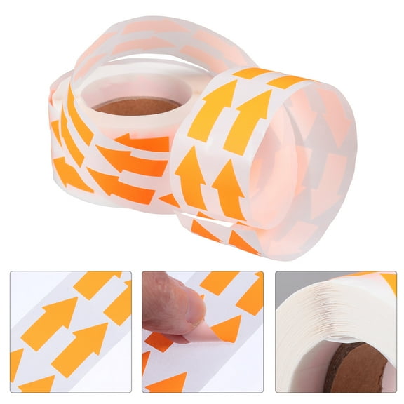 NICEXMAS 1 Roll of Sticky Decorative Labels Orange Fluorescent Paper for School Projects
