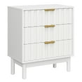 thumbnail image 2 of Sunvivi Fluted 3 Drawer Dresser, Wood Closet Organizer for Bedroom, Living Room, Entryway, White, 2 of 8