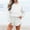 White#2, variant on IUYRTFE Women Fashion Solid Color Sleepwear and Shorts Set Comfortable Homewear Outfit Home Wear Soft Loose Pajama Set Cozy Sleepwear