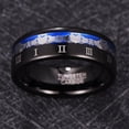 thumbnail image 2 of 8mm Men's Tungsten Carbide Claddagh Irish Wedding Band Ring with Roman Number Black Polished Comfort Fit Size 7-12, 2 of 5